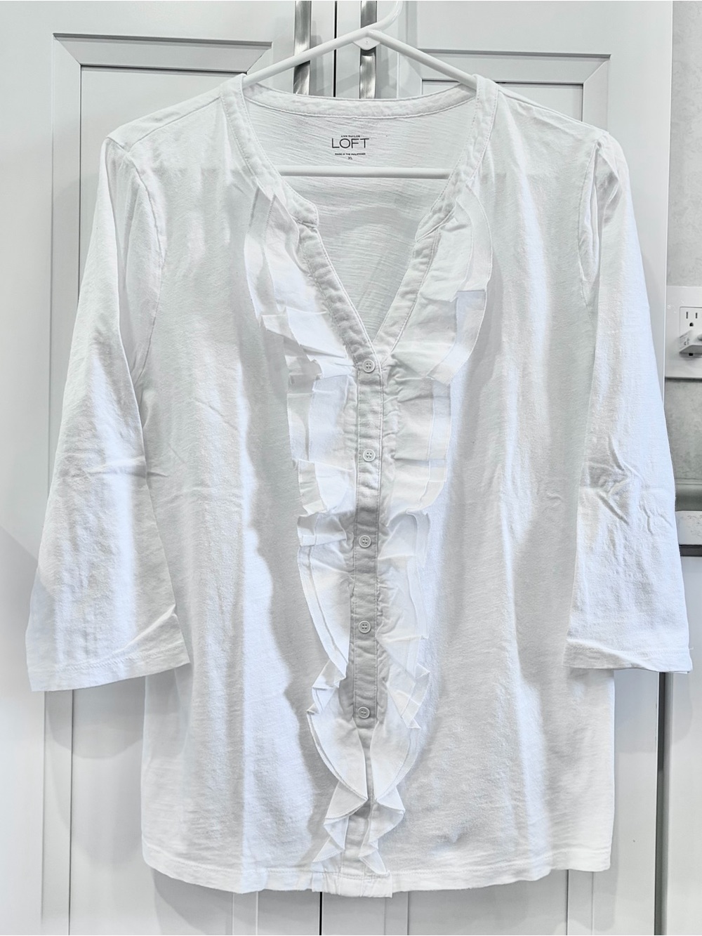 LIKE NEW!  LOFT Ruffled Shirt